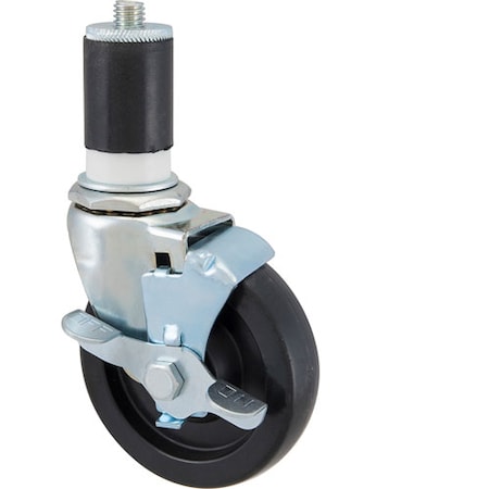 Component Hardware Caster, Stem(4"Od, W/Brake Black C13-1341